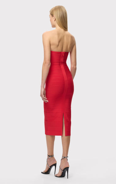 Herve Leger Cassidy Dress- Chili