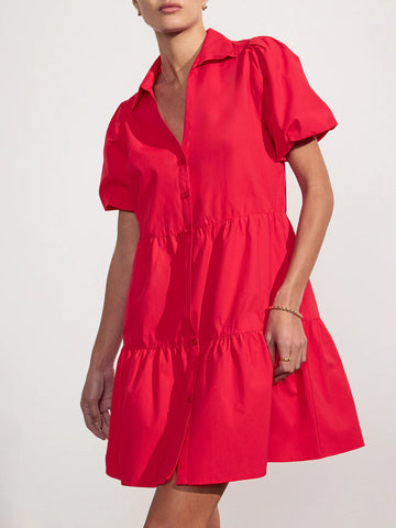 Brochu Walker Havana Mini Dress- Carmine Red