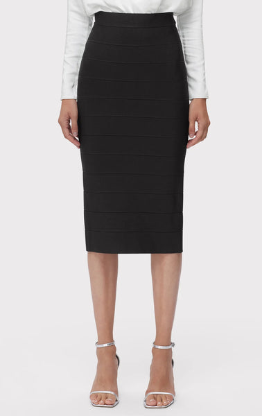 Herve Leger Icon Bandage Pencil Skirt- Black