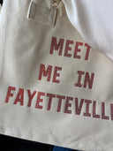 Meet Me In Fayetteville Fringe Canvas Tote - Cream