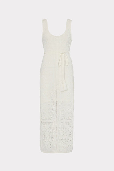 Milly Bubble Pointelle Midi Knit Dress
