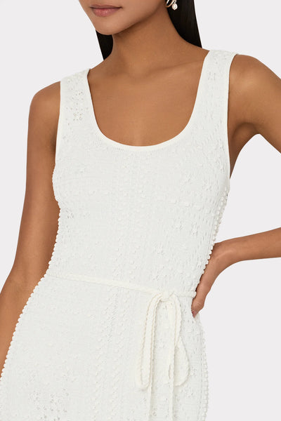 Milly Bubble Pointelle Midi Knit Dress