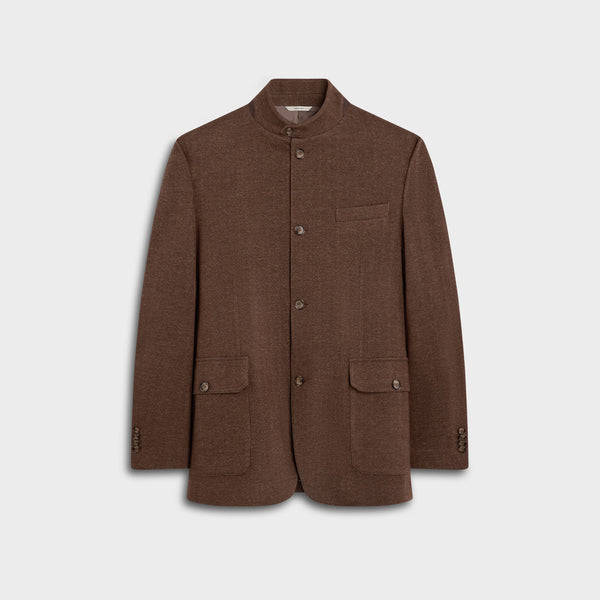Bugatchi Herringbone Safari Blazer- Tobacco
