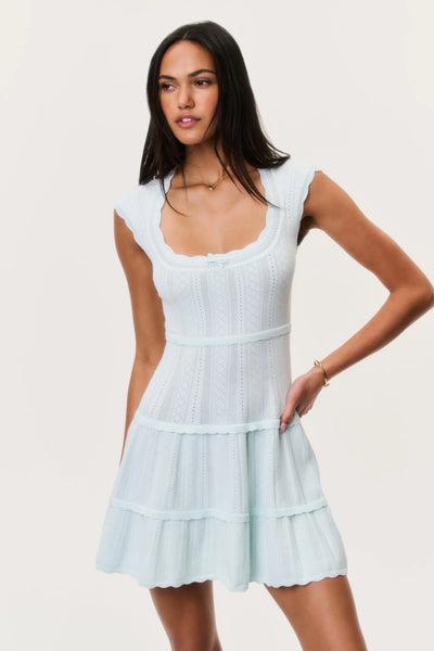 LoveShackFancy Laighton Stretch Pointelle Mini Dress