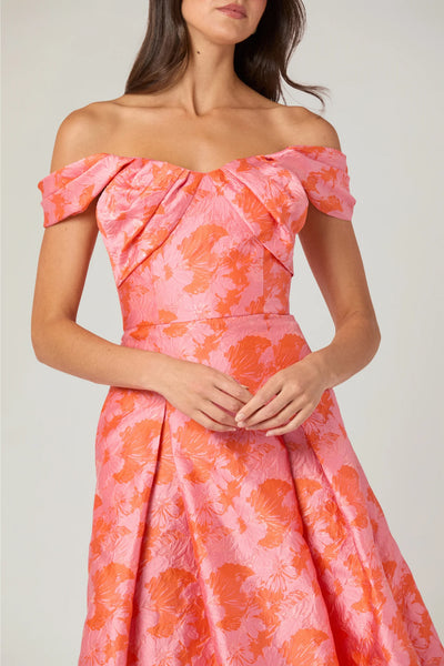 Shoshanna Tropez Dress- Coral/Pink
