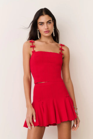 LoveShackFancy Garrett Top- Candy Apple