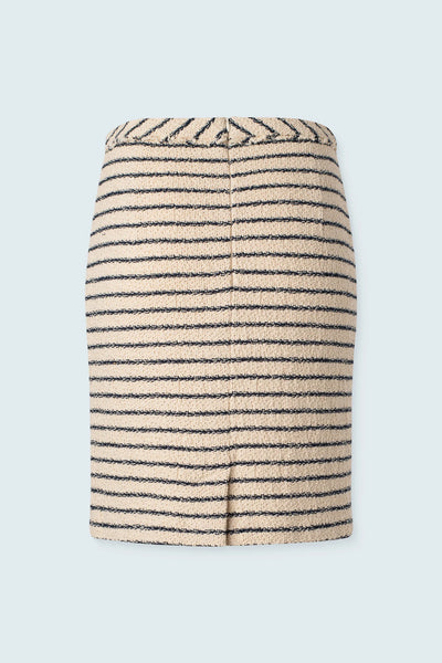 Iris Setlakwe Skirt W/Button Detail- Natural Navy Stripe