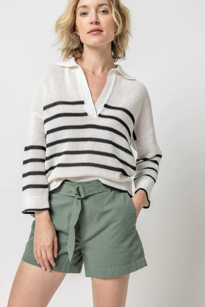 Lilla P Textured Stripe Sweater
