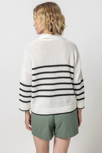 Lilla P Textured Stripe Sweater