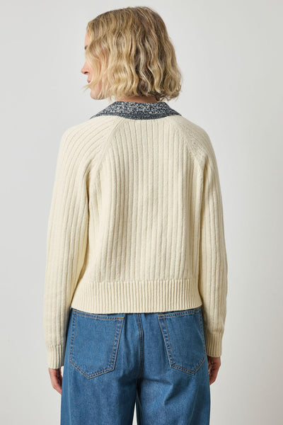 Lilla P Marled Henley Sweater- Magnolia