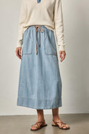 Lilla P Denim Drawcord Skirt
