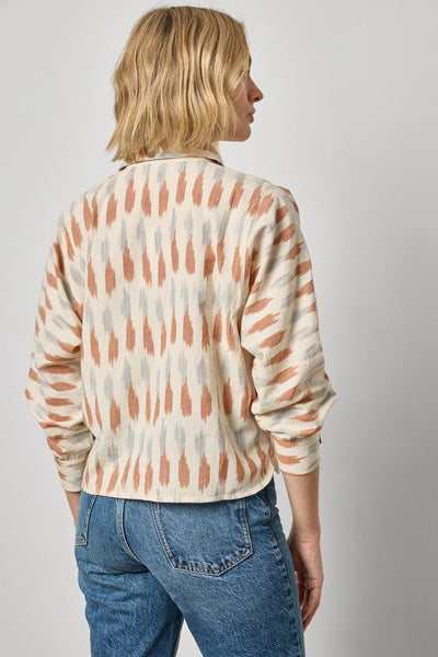 Lilla P Ikat Dolman Button Down Blouse