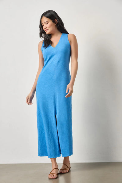 Lilla P V Neck Seamed Maxi Dress