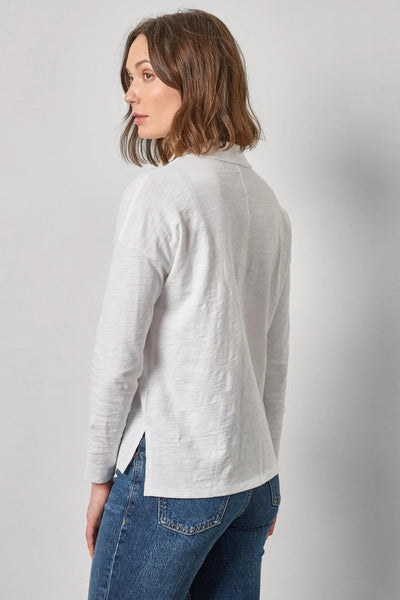 Lilla P Easy Collared Split Neck Tee