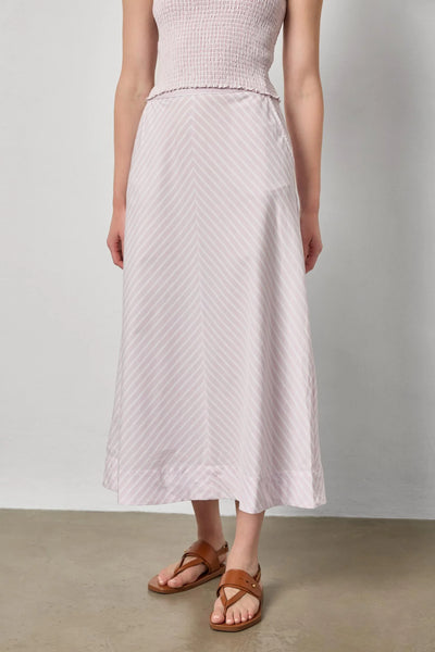 Lilla P Stripe Maxi Skirt- Lavender Stripe