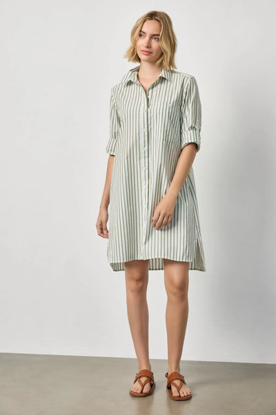 Lilla P Striped Shirt Dress- Pool Stripe