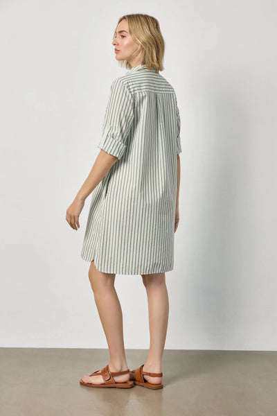 Lilla P Striped Shirt Dress- Pool Stripe