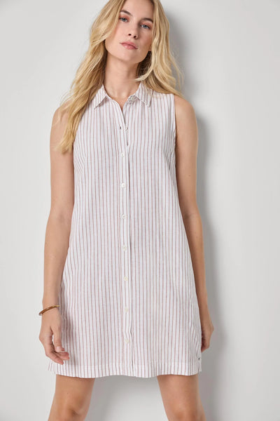 Lilla P Sleeveless Striped Button Down Dress