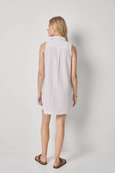Lilla P Sleeveless Striped Button Down Dress