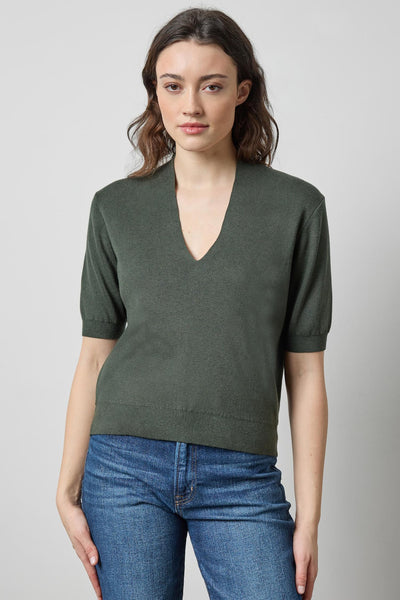 Lilla P V-Neck Elbow Sleeve Sweater