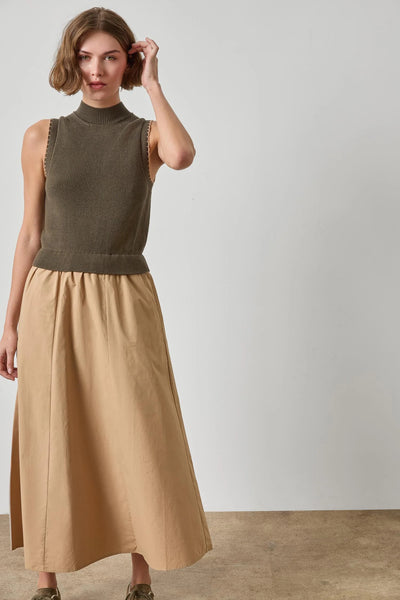 Lilla P Mixed Media Mock Dress