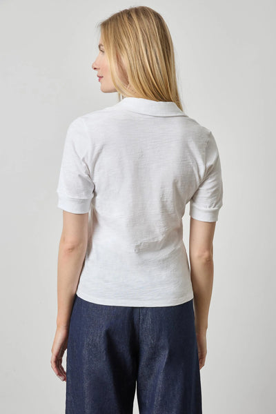 Lilla P Elbow Slv Collared Knit Split Nk
