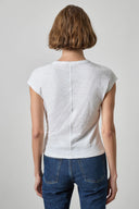 Lilla P Short Slv Tie Front Tee- White