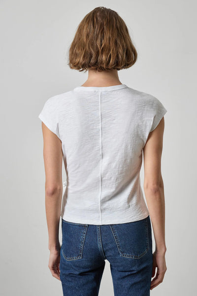 Lilla P Short Slv Tie Front Tee- White