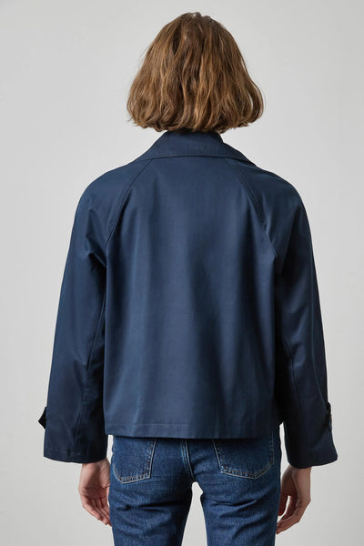 Lilla P Mixed Media Dble Breast Short Trench