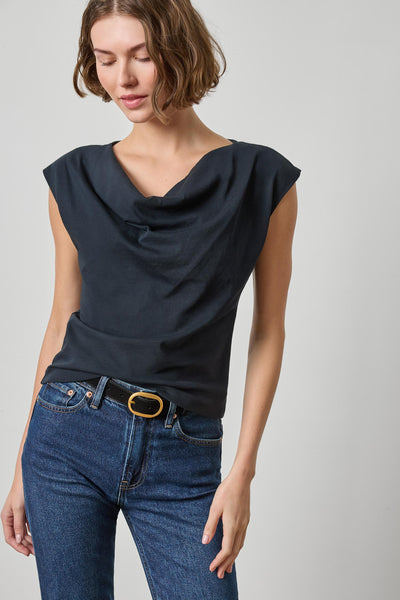 Lilla P Drape Neck Wedge Top