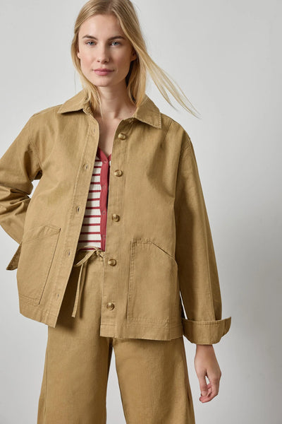 Lilla P Twill Pleat Back Jacket- Barley
