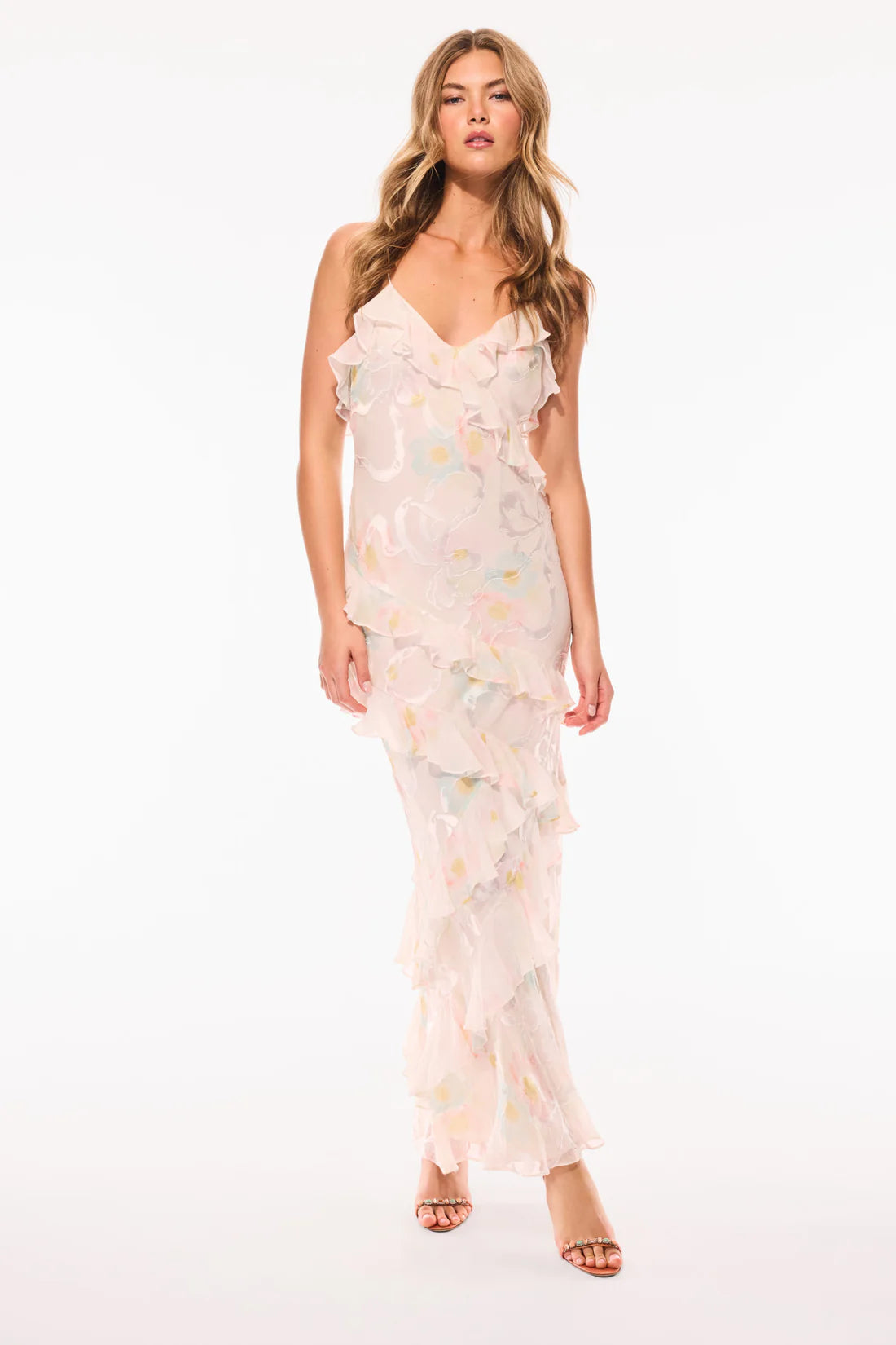 LoveShackFancy Rialto Silk-Blend Maxi Dress