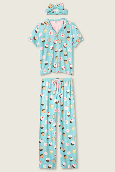P.J. Salvage 2Pc Sweet Life Cupcake Set- Aqua