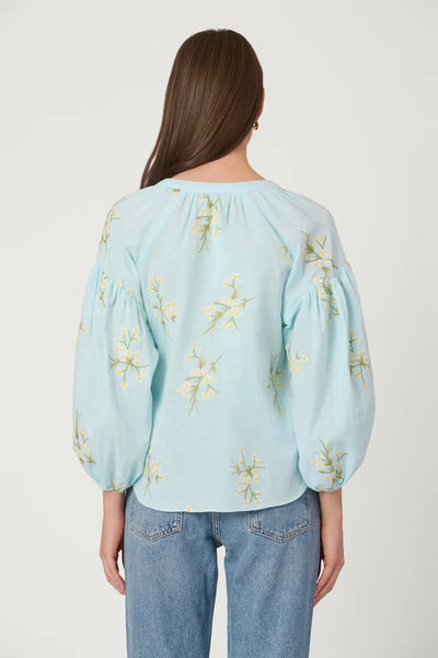 Shoshanna Fred Embroidered Blouse- Blue