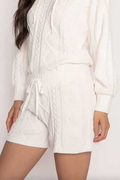 PJ L/S Cable Top & Short- Ivory