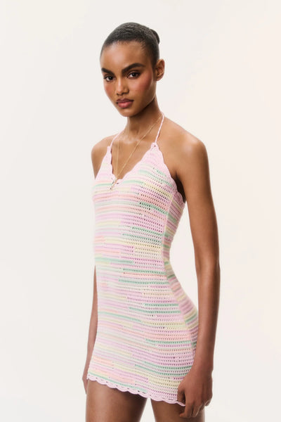 LoveShackFancy Zoa Cotton Crochet Mini Dress