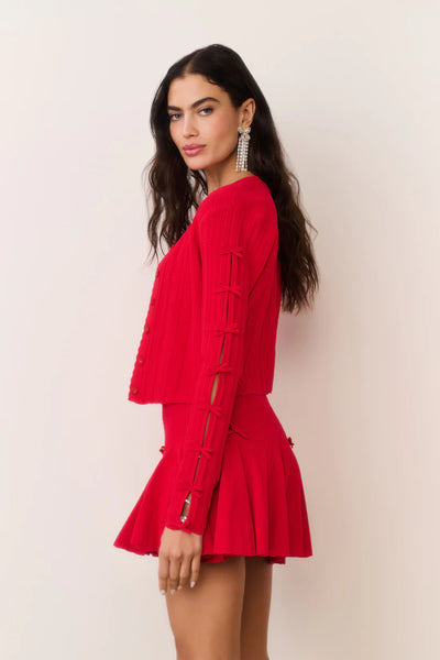 LoveShackFancy Zoriah Cardigan- Candy Apple