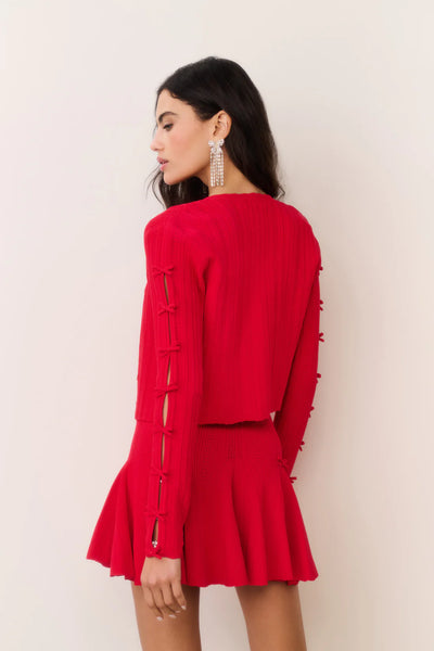 LoveShackFancy Zoriah Cardigan- Candy Apple