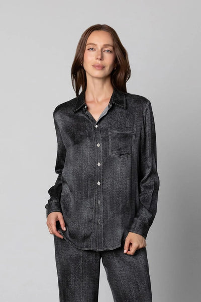 Anaphe Austin Silk Blouse- Black Denim