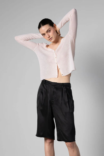 Anaphe Semi Sheer Cashmere Knit Cardigan- Warm White