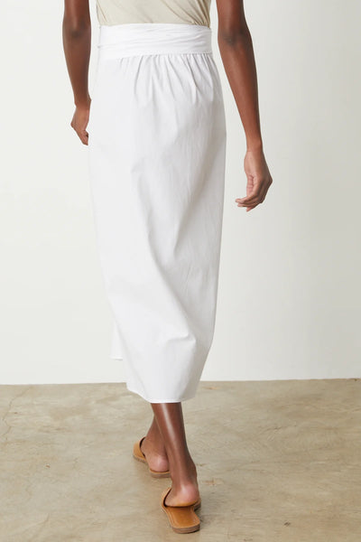 Velvet Leena Tie Front Skirt- White