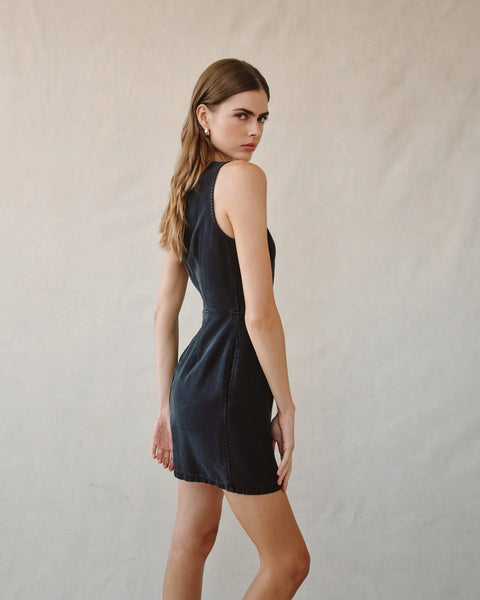 Bella Dahl Mini Dress- Graphite Wash