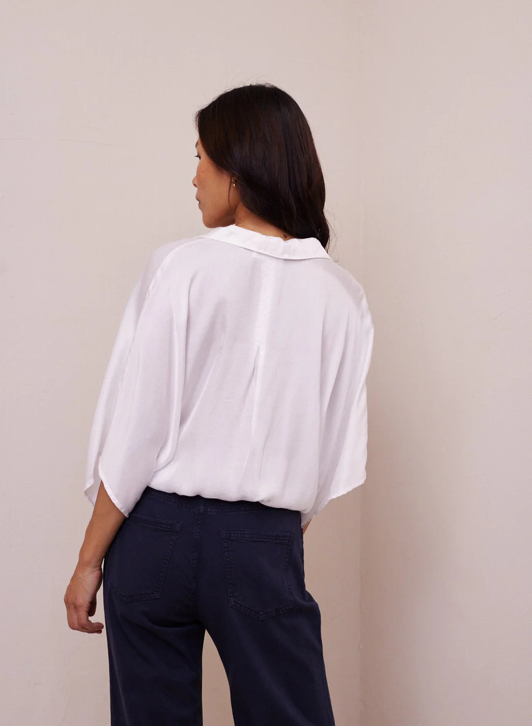 flowy white dress shirt Bella Dahl Flowy Tie Waist Shirt- White – By Request