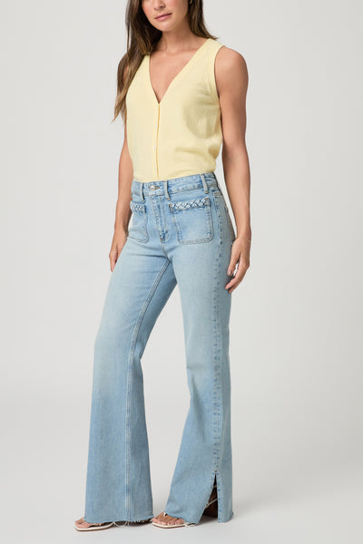 Sofia 33" W/ Braided Patch Pockets + Outseam Slit + Raw Hem - Montebello