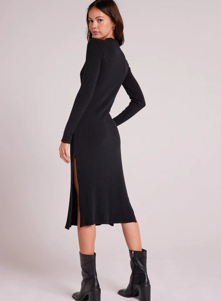 Bella Dahl Mock Neck Midi Knit Dress- Black