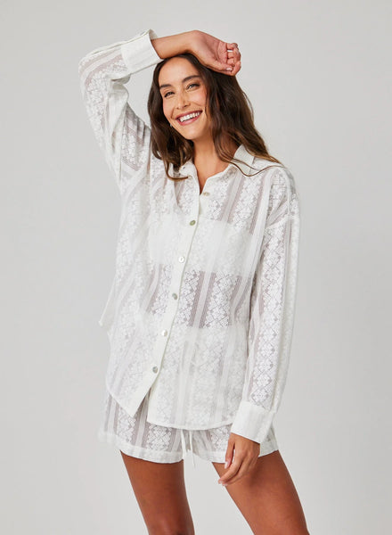 Bella Dahl Oversized Clean Shirt- Off White