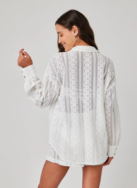 Bella Dahl Oversized Clean Shirt- Off White