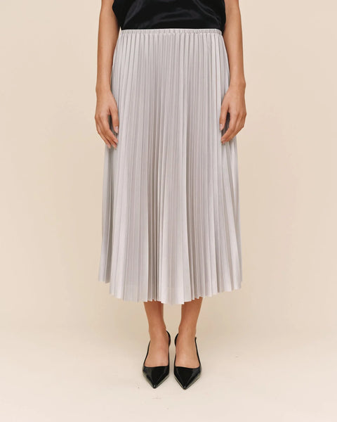 Bella Dahl Pleated Skirt- Silver Shimmer