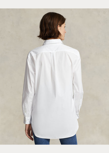 RL Relaxed Fit Cotton Shirt Blouse- White