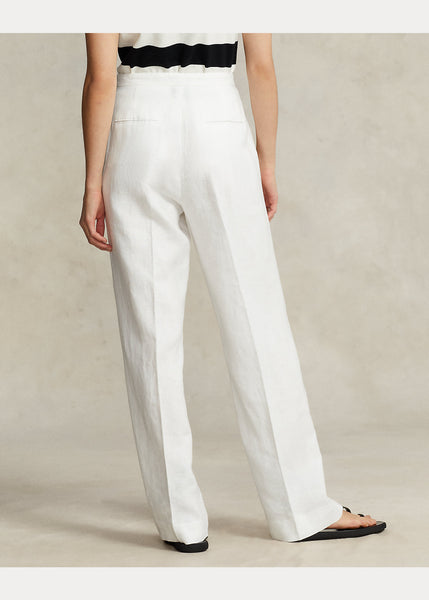 RL Full Linen Pant- White